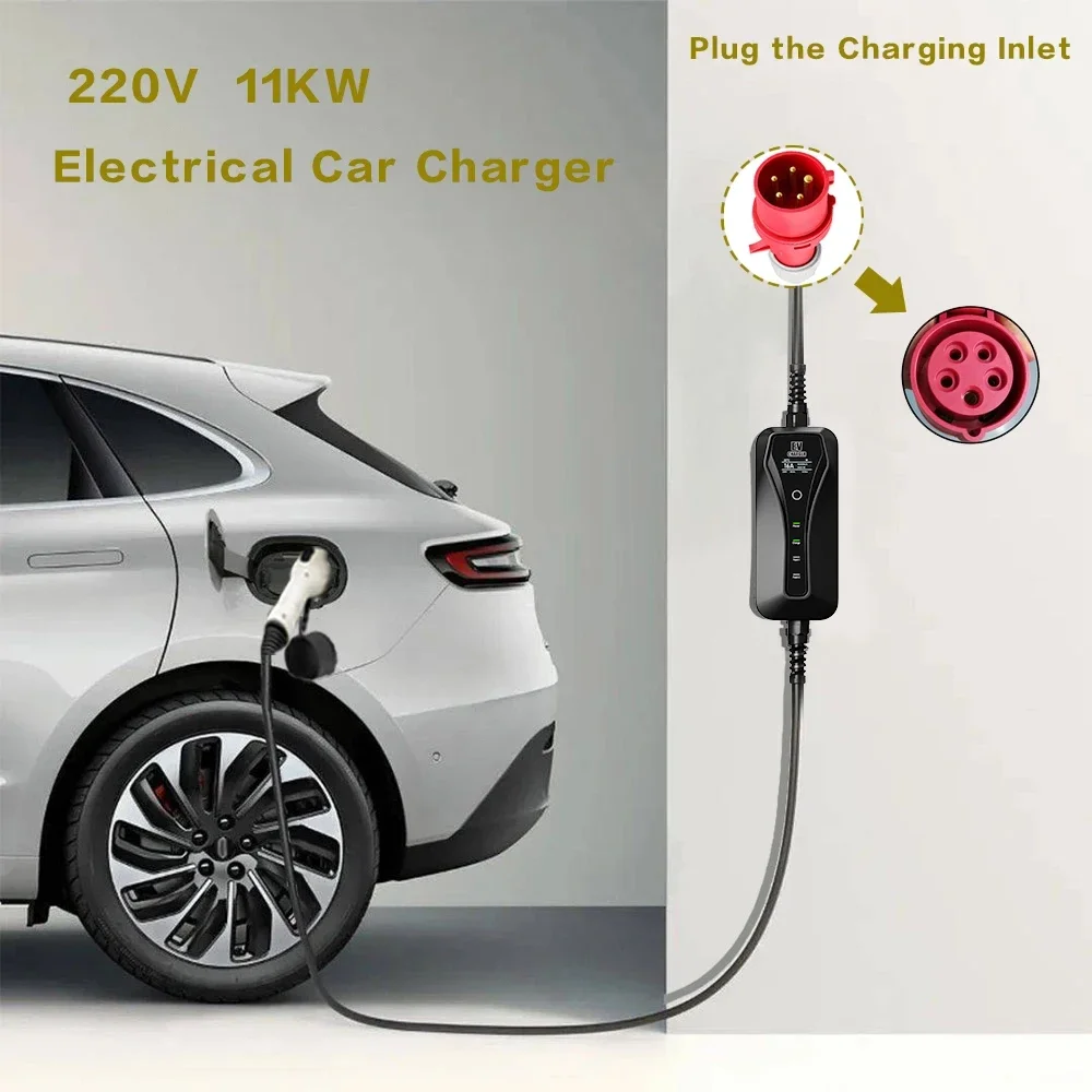 ポータブル電気自動車充電器,11kW,16A,タイプ2,調整 - Type 2 Portable Ev Charger 11Kw Cee のレビューと価格