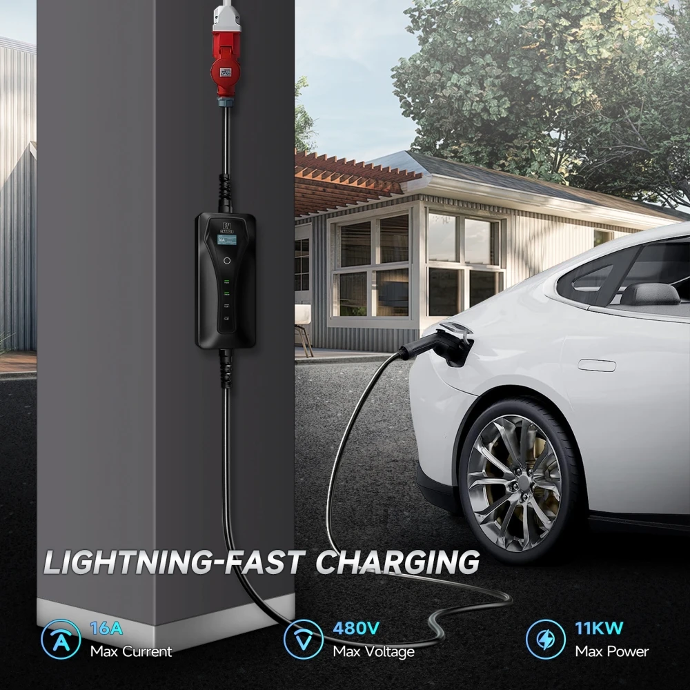 電気自動車充電器,ポータブル電気自動車充電ボックス,11kW - Type 2 Portable Ev Charger 11Kw Cee のレビューと価格