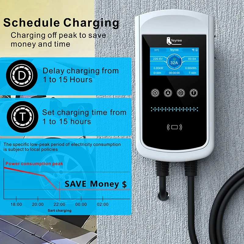 フェイリー タイプ2 EV充電器 32A 7.6KW 充電ス - Ev Charger Type 2 22Kw 32A 3 Phase のレビューと価格